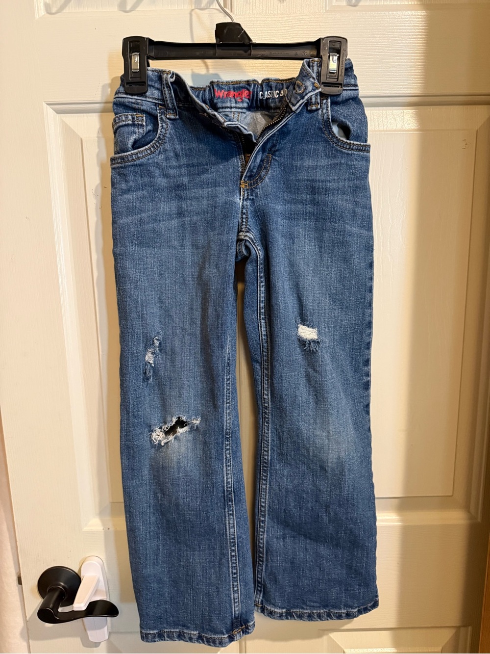 Wrangler Kids Blue Distressed Straight-Leg Jeans
